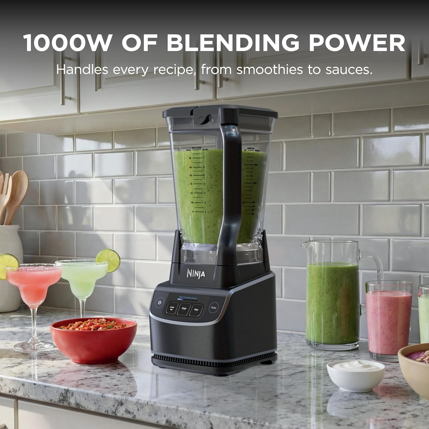 Ninja UltraCrush Professional Blender | 1000W Power, XL 72-oz.* Pitcher | Total Crushing Technology | 3 Manual Speeds for Smoothies, Sauces & More | Full-Size Countertop | Black | BP201 (2026) - Image 2