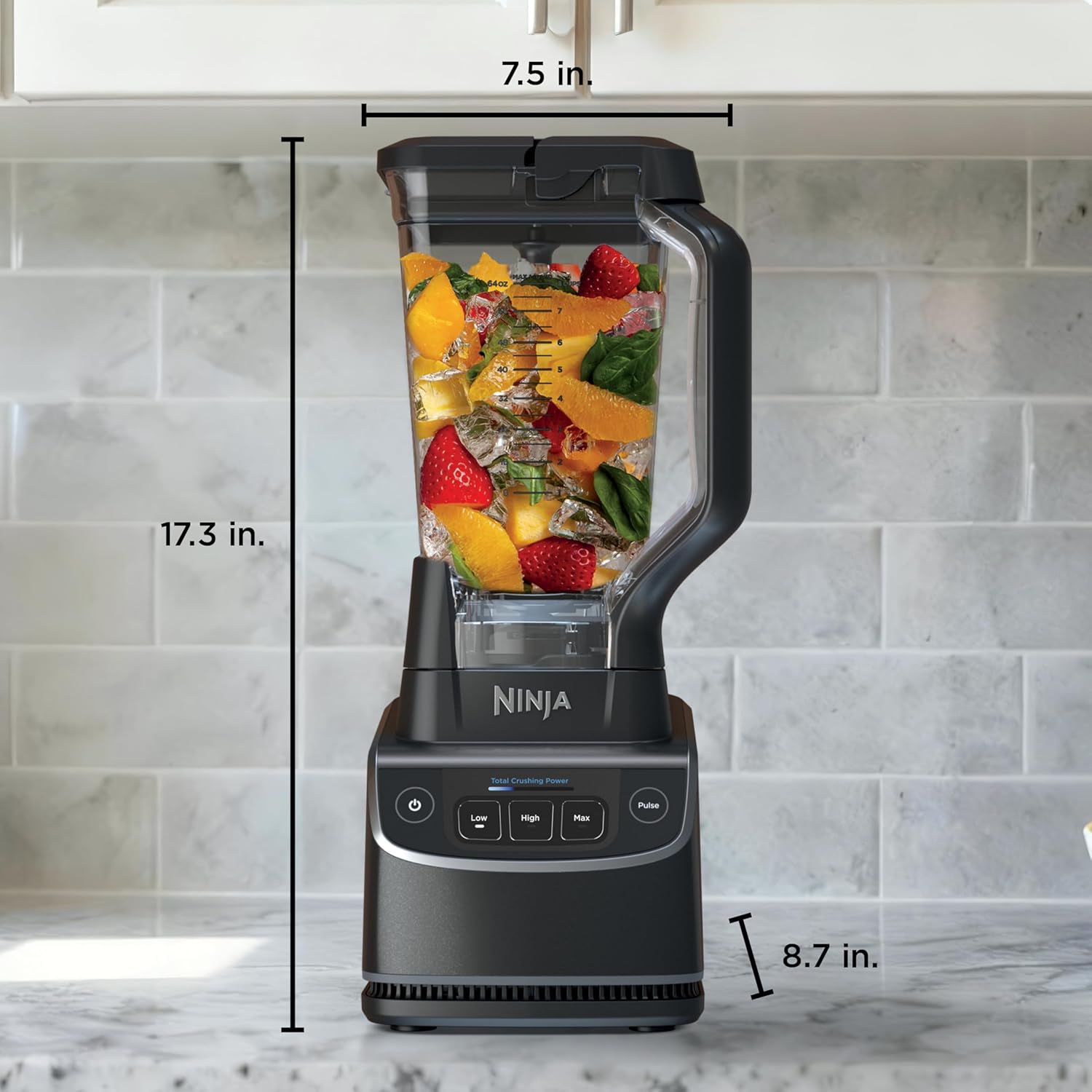 Ninja UltraCrush Professional Blender | 1000W Power, XL 72-oz.* Pitcher | Total Crushing Technology | 3 Manual Speeds for Smoothies, Sauces & More | Full-Size Countertop | Black | BP201 (2026) - Image 8